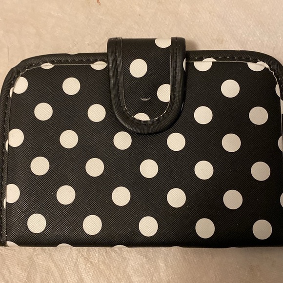 Sephora Black/White Polka Dot Roll It Up PRO Brush Roll Rose Gold Hardware NWT - Picture 4 of 6